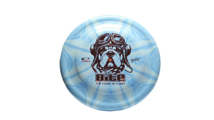 Latitude 64 10 Year Anniversary Gold Burst Bite Putter Front View