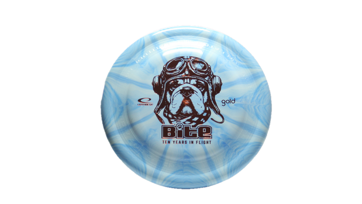 Latitude 64 10 Year Anniversary Gold Burst Bite Putter Front View