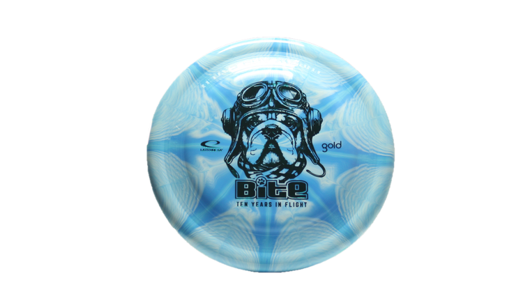 Latitude 64 10 Year Anniversary Gold Burst Bite Putter Front View