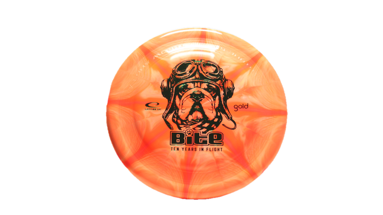 Latitude 64 10 Year Anniversary Gold Burst Bite Putter Front View