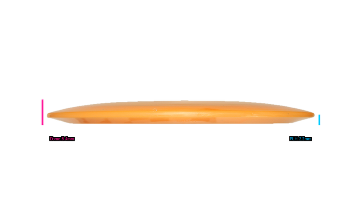 Pie Pan Discs Cherry Grunt (retooled) Fairway Driver Profile View