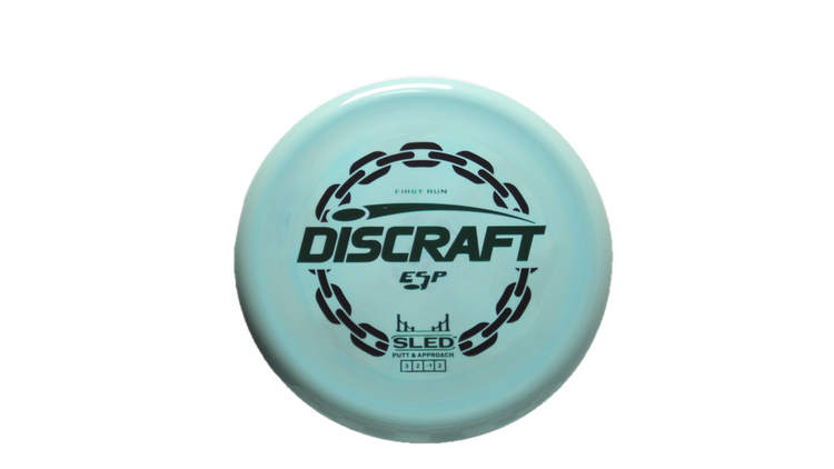 Discraft First Run ESP Swirl Sled Putter Front View