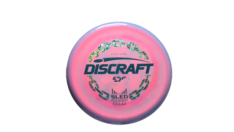 Discraft First Run ESP Swirl Sled Putter Front View
