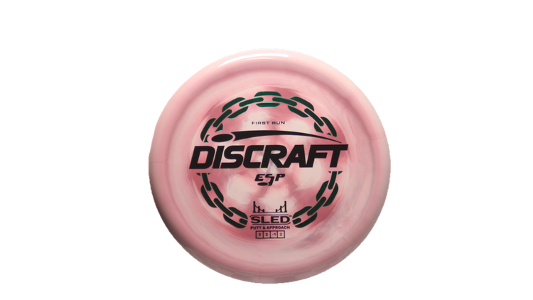 Discraft First Run ESP Swirl Sled Putter Front View