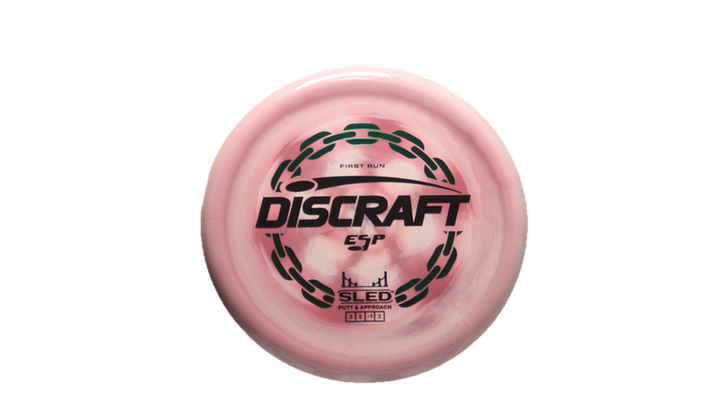 Discraft First Run ESP Swirl Sled Putter Front View
