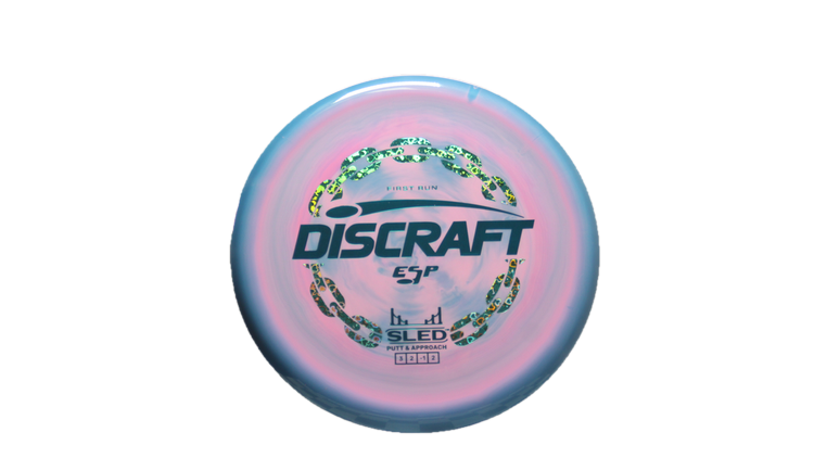 Discraft First Run ESP Swirl Sled Putter Front View