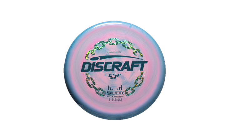 Discraft First Run ESP Swirl Sled Putter Front View