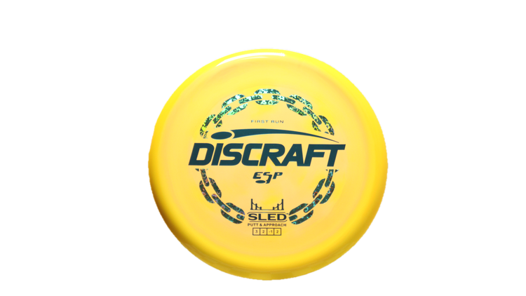 Discraft First Run ESP Swirl Sled Putter Front View