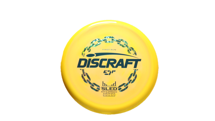 Discraft First Run ESP Swirl Sled Putter Front View