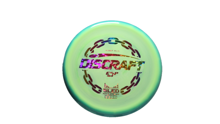 Discraft First Run ESP Swirl Sled Putter Front View