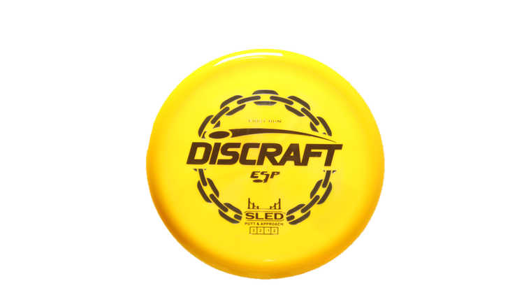Discraft First Run ESP Swirl Sled Putter Front View