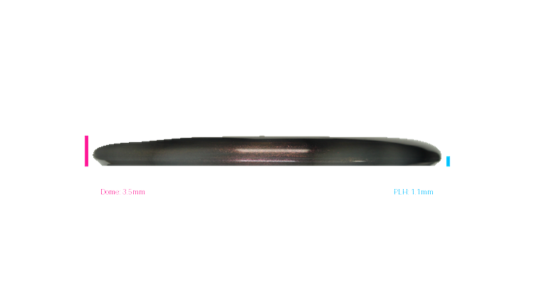 Westside Discs Mini TriFly Corner Stamp VIP Glimmer Swan 2 Putter Profile View