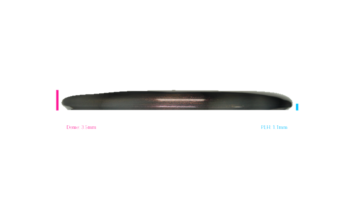 Westside Discs Mini TriFly Corner Stamp VIP Glimmer Swan 2 Putter Profile View