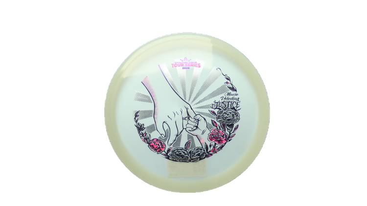 Dynamic Discs 2026 Macie Velediaz Team Series Lucid-Ice Moonshine Justice Midrange Front View