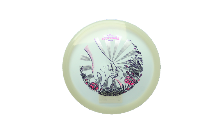 Dynamic Discs 2026 Macie Velediaz Team Series Lucid-Ice Moonshine Justice Midrange Front View