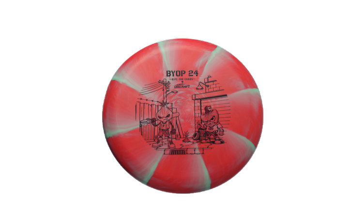 Discraft 2026 BYOP Curbside Chaos Tour Swirl Challenger SS Putter Front View