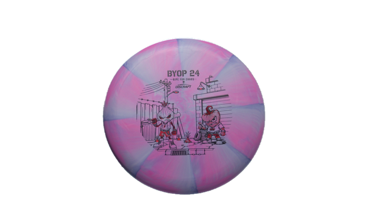Discraft 2026 BYOP Curbside Chaos Tour Swirl Challenger SS Putter Front View