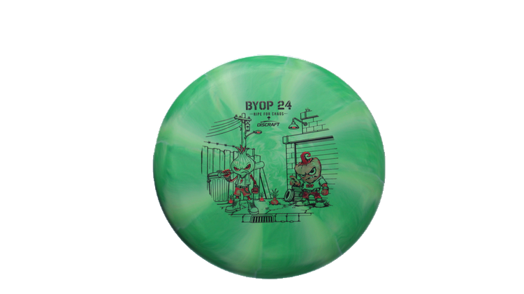Discraft 2026 BYOP Curbside Chaos Tour Swirl Challenger SS Putter Front View