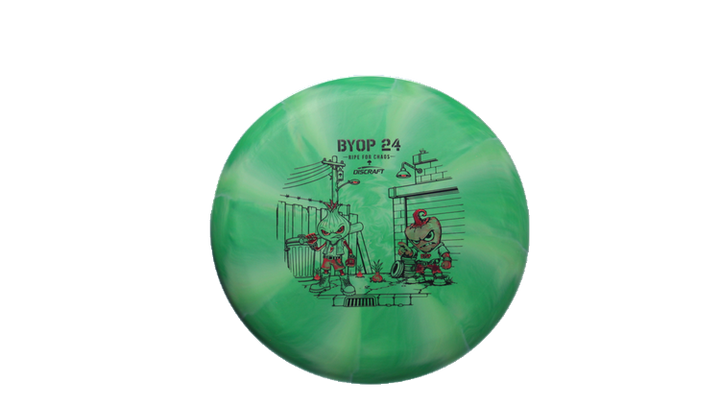 Discraft 2026 BYOP Curbside Chaos Tour Swirl Challenger SS Putter Front View