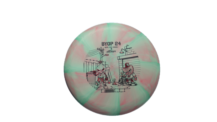 Discraft 2026 BYOP Curbside Chaos Tour Swirl Challenger SS Putter Front View