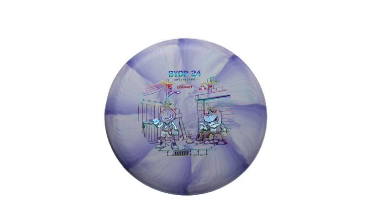 Discraft 2026 BYOP Curbside Chaos Tour Swirl Challenger SS Putter Front View