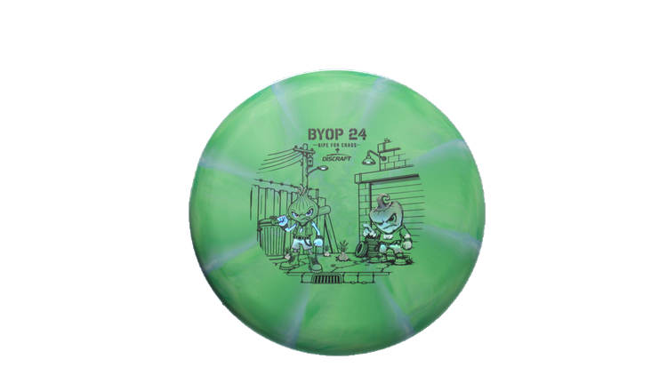 Discraft 2026 BYOP Curbside Chaos Tour Swirl Challenger SS Putter Front View