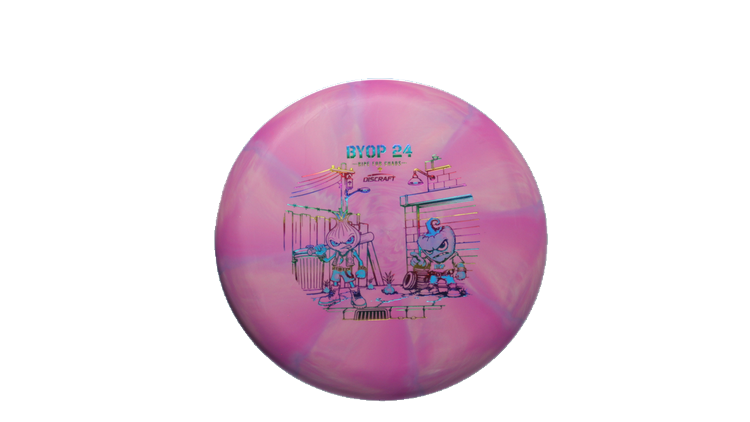 Discraft 2026 BYOP Curbside Chaos Tour Swirl Challenger SS Putter Front View
