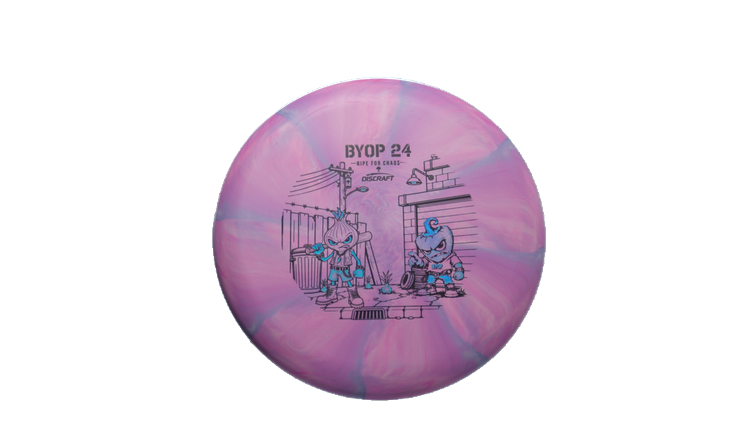 Discraft 2026 BYOP Curbside Chaos Tour Swirl Challenger SS Putter Front View