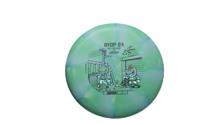 Discraft 2026 BYOP Curbside Chaos Tour Swirl Challenger SS Putter Front View