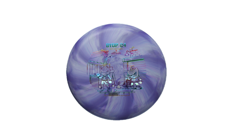 Discraft 2026 BYOP Curbside Chaos Tour Swirl Challenger SS Putter Front View