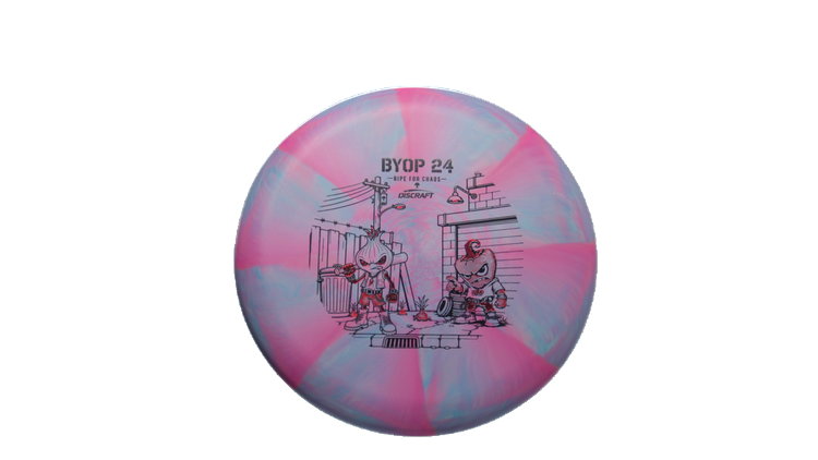 Discraft 2026 BYOP Curbside Chaos Tour Swirl Challenger SS Putter Front View