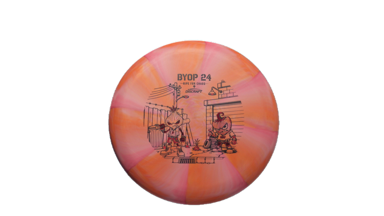 Discraft 2026 BYOP Curbside Chaos Tour Swirl Challenger SS Putter Front View