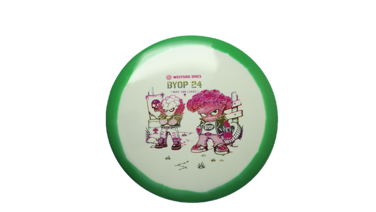Westside Discs 2026 BYOP Toxic Crowns Tournament Orbit Pine Midrange Front View