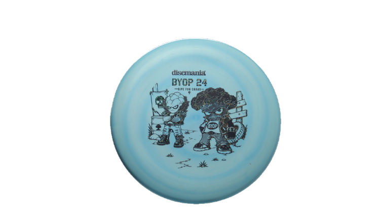 Discmania 2026 BYOP Toxic Crowns Flex 2 Swirl D-Line P2 Putter Front View
