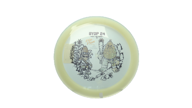 Pie Pan Discs 2026 BYOP Crop Wreckers Pre-Release Cherry Glow Hype Distance Driver Front View