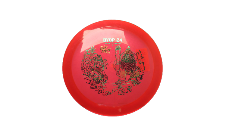 Pie Pan Discs 2026 BYOP Crop Wreckers Cherry Grunt (retooled) Fairway Driver Front View