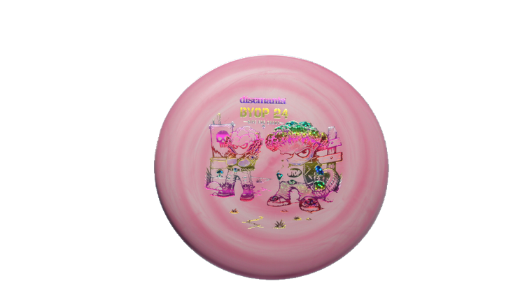 Discmania 2026 BYOP Toxic Crowns X-Out Flex 2 Swirl D-Line P2 Putter Front View