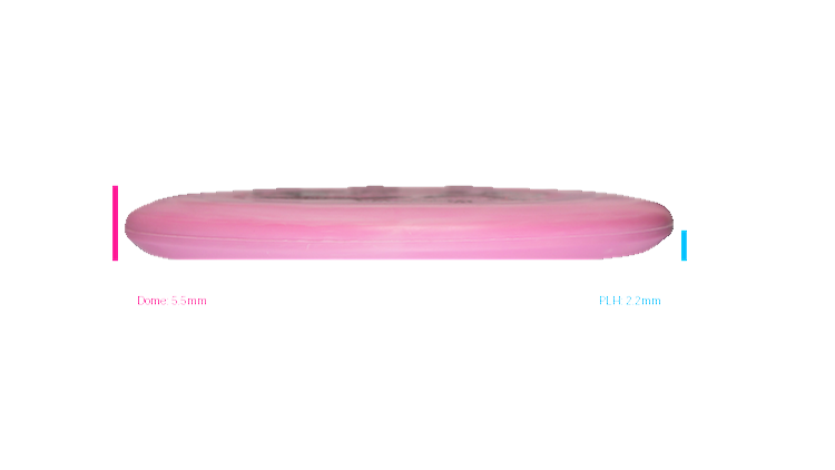 Discmania 2026 BYOP Toxic Crowns X-Out Flex 2 Swirl D-Line P2 Putter Profile View