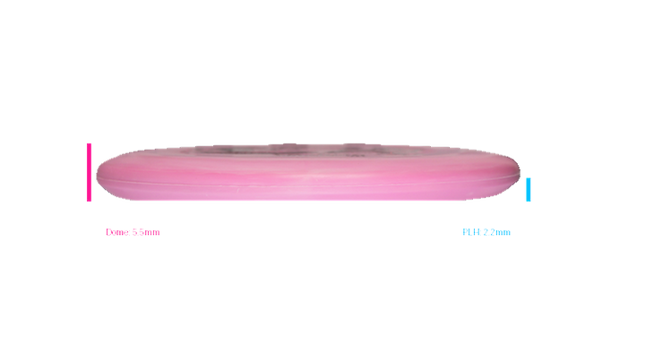 Discmania 2026 BYOP Toxic Crowns X-Out Flex 2 Swirl D-Line P2 Putter Profile View