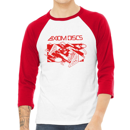 Axiom Raglan Tee Isometry White With Red