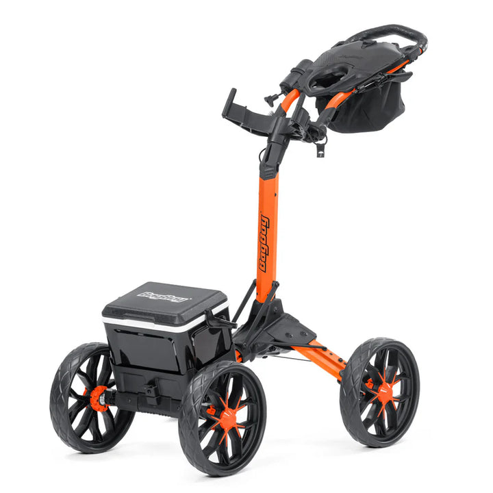 Bag Boy Quad Pro Disc Golf Cart- Orange/Black