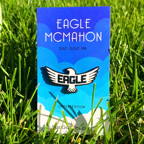 Eagle McMahon Logo Disc Golf Pin - White