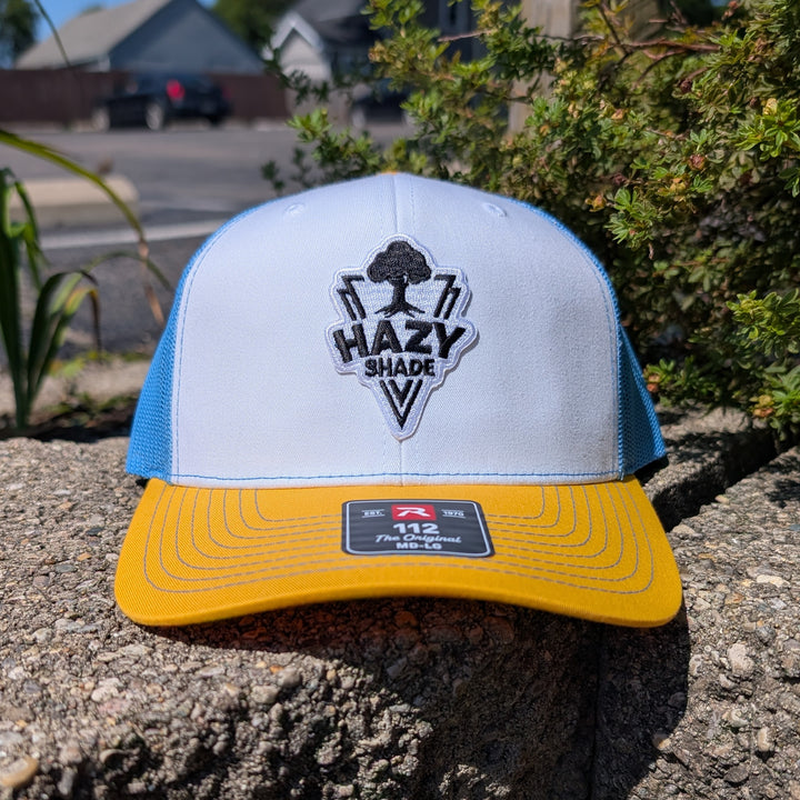 Hazy Shade Trucker Hat- White/ Columbia Blue/ Yellow MD-LG (7 - 7 3/4)