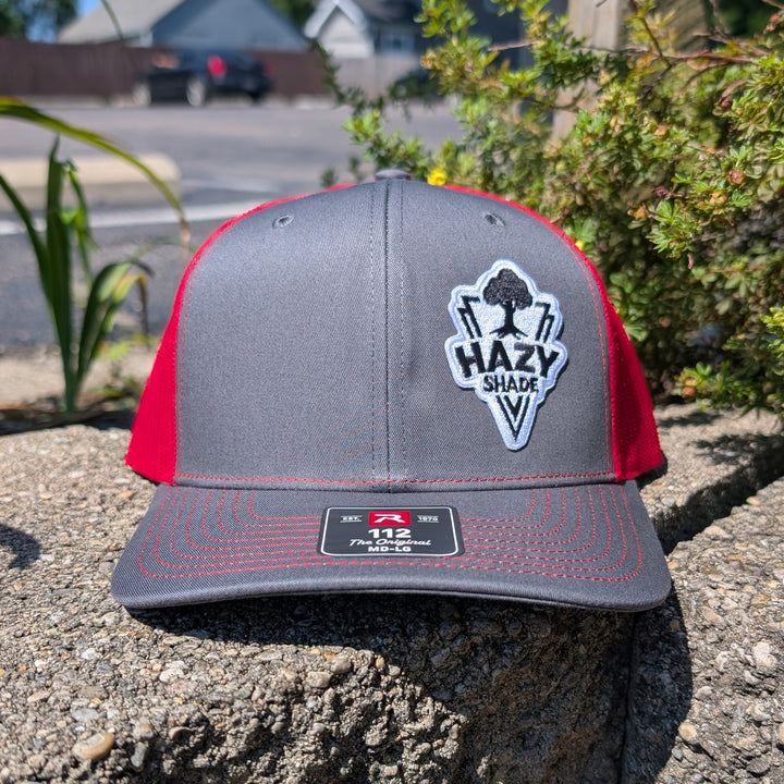 Hazy Shade Trucker Hat- Charcoal/ Red MD-LG (7 - 7 3/4)