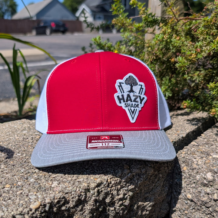 Hazy Shade Trucker Hat- Red/ White/ Heather Grey MD-LG (7 - 7 3/4)