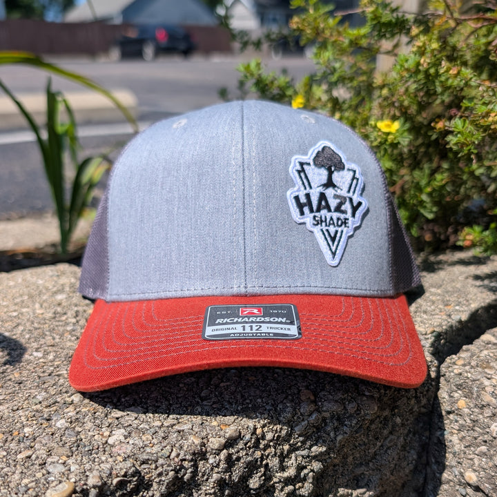 Hazy Shade Trucker Hat- Heather Grey/ Charcoal/ Dark Orange MD-LG (7 - 7 3/4)