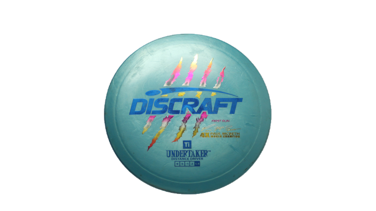 USED Discraft First Run / Paul McBeth 4X Titanium Undertaker Fairway Driver Front View