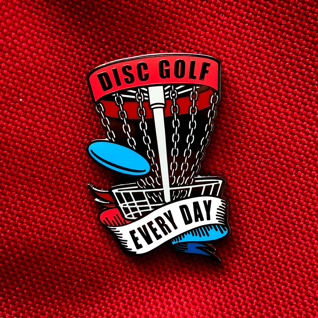 Disc Golf Every Day Basket Pin - Red