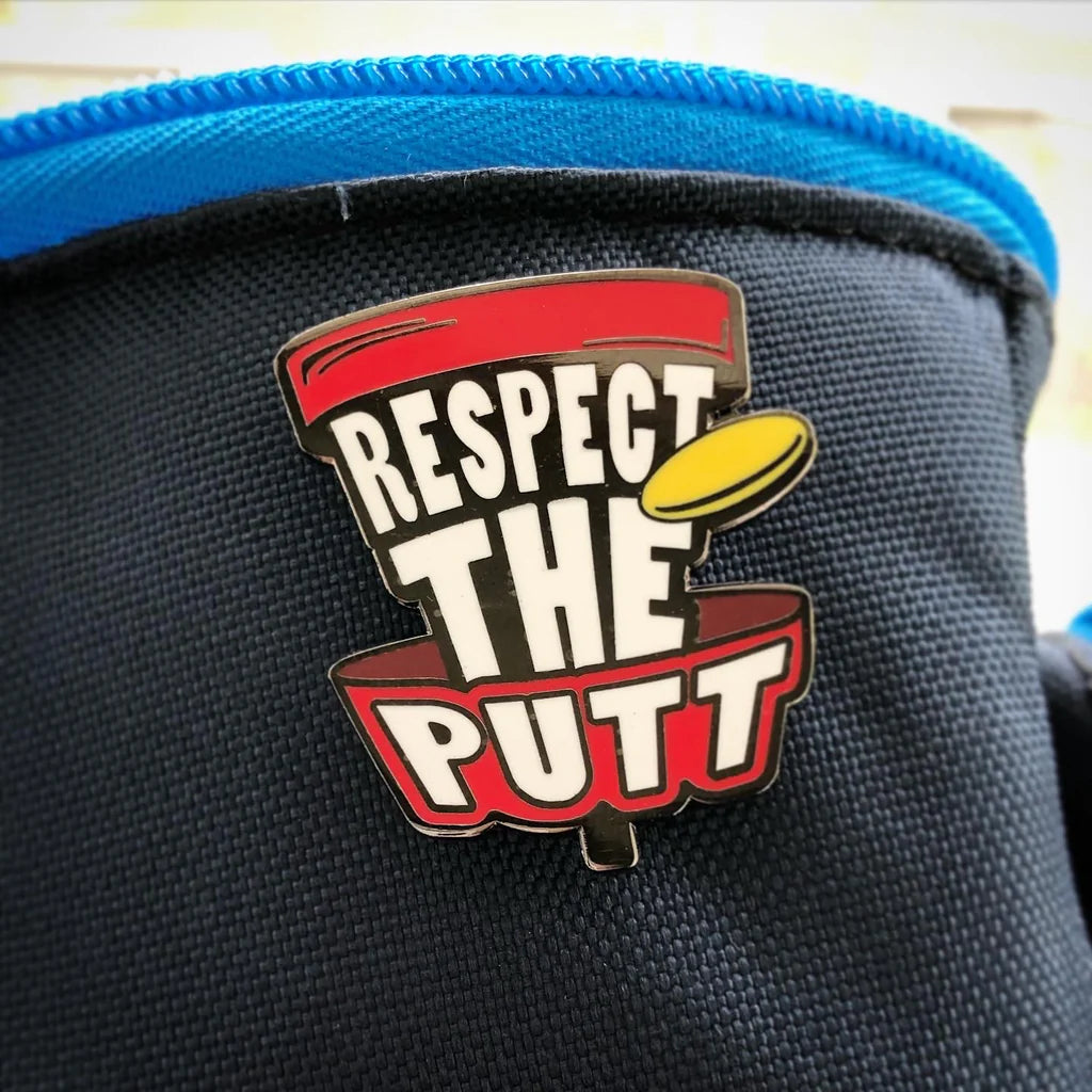 Respect the Putt Red Disc Golf Pin