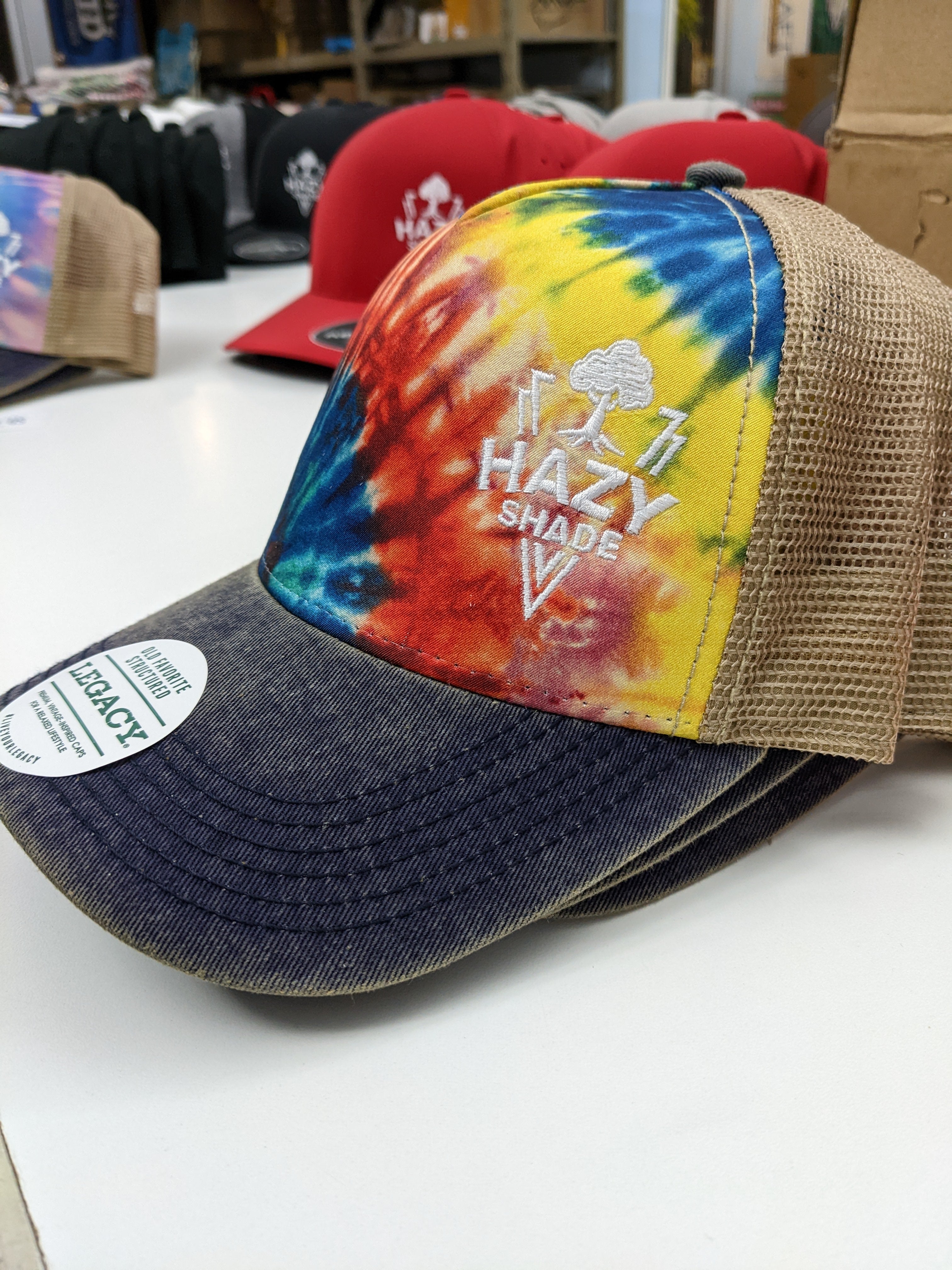 Hazy Shade Old Favorite Five-Panel Trucker Cap Rainbow